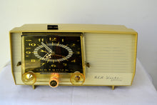 Load image into Gallery viewer, Golden Rod Yellow 1959 RCA Victor C-4EM Tube AM Clock Radio Works Great! Looks So MCM! - [product_type} - RCA Victor - Retro Radio Farm