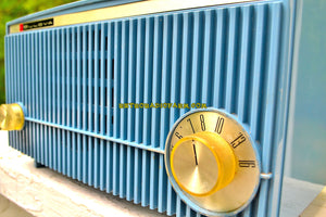 SOLD! - May 30, 2018 - BLUETOOTH MP3 Ready - SLATE BLUE 1957 Bulova Model 340 Tube AM Radio Rare Model Works Great! - [product_type} - Bulova - Retro Radio Farm