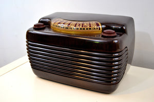 SOLD! - May 30, 2019 - Marble Swirly Brown Bakelite Vintage 1946 Philco Model 46-420 AM Radio Flawless and Sounds Amazing!