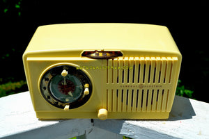 SOLD! - Dec 15, 2018 - BLUETOOTH MP3 Ready - Ivory Vanilla 1948-50 General Electric Model 65 Retro AM Clock Radio Works Great! - [product_type} - General Electric - Retro Radio Farm
