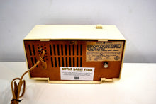 Load image into Gallery viewer, Moderne Ivory 1962 General Electric Model C410 Tube AM Clock Radio Popular Model Original Box!