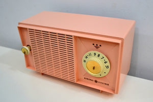 Carnation Pink 1961 General Electric Model T125A AM Vintage Radio Mid Century Retro Wonder!