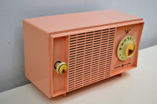 Load image into Gallery viewer, Carnation Pink 1961 General Electric Model T125A AM Vintage Radio Mid Century Retro Wonder!