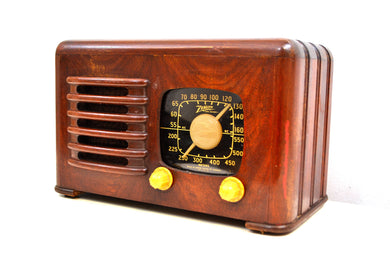 Mahogany Brown Wood 1941 Zenith Model 6-D-525 AM Vacuum Tube Radio Super Performer!