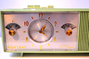 SOLD! -May 29, 2019 - Duncan Avocado 1961 Admiral Model Y3058 AM Pushbutton Clock Radio Mid Century Extravaganza to Behold! - [product_type} - Admiral - Retro Radio Farm