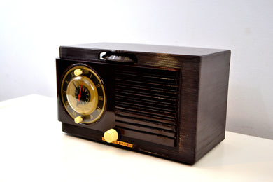 SOLD! - Oct 13, 2019 - Art Deco 1952 General Electric Model 60 AM Brown Bakelite Tube Clock Radio Totally Restored!