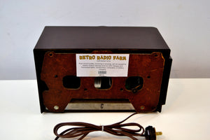 SOLD! - Oct 13, 2019 - Art Deco 1952 General Electric Model 60 AM Brown Bakelite Tube Clock Radio Totally Restored! - [product_type} - General Electric - Retro Radio Farm
