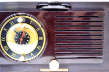 Load image into Gallery viewer, SOLD! - Oct 13, 2019 - Art Deco 1952 General Electric Model 60 AM Brown Bakelite Tube Clock Radio Totally Restored! - [product_type} - General Electric - Retro Radio Farm