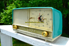 画像をギャラリービューアに読み込む, SOLD! - July 20, 2018 - AQUA and White Retro Jetsons 1956 RCA Victor 9-C-7LE Tube AM Clock Radio Totally Restored! - [product_type} - RCA Victor - Retro Radio Farm