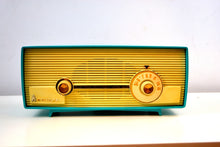 Load image into Gallery viewer, SOLD! - Jan. 8, 2020 - Seafoam Delight Turquoise and White 1958 Admiral Model 5D4 Tube AM Radio Absolutely Beauteous! - [product_type} - Admiral - Retro Radio Farm
