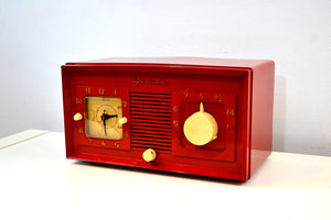 SOLD! - Mar 4, 2020 - Fire Engine Red 1949 Jewel Model 940 Red Bakelite Tube Radio Totally Restored Excellent Condition! - [product_type} - Jewel - Retro Radio Farm