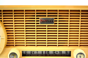 SOLD! - Jan 4, 2020 - Harvest Gold 1961 Travler Model 63C301 AM Tube Radio Rare Color and Time Warp Condition! - [product_type} - Travler - Retro Radio Farm