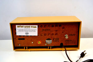 SOLD! - Jan 4, 2020 - Harvest Gold 1961 Travler Model 63C301 AM Tube Radio Rare Color and Time Warp Condition! - [product_type} - Travler - Retro Radio Farm