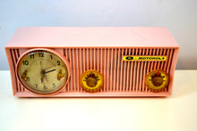 Load image into Gallery viewer, SOLD! - Jan 26, 2020 - Pink Velvet 1957 Motorola 57CS Port Hole Tube AM Clock Radio Totally Restored! - [product_type} - Motorola - Retro Radio Farm
