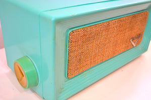 Robins Egg Blue Retro Jetsons 1956 Dumont Model 1120 Tube AM Radio Totally Restored! - [product_type} - Dumont - Retro Radio Farm