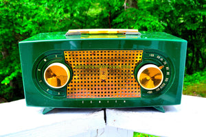 SOLD! - Sept 4, 2018 - BLUETOOTH MP3 UPGRADE ADDED - Candy Apple Green Mid Century Retro Jetsons Vintage 1955 Zenith Model R511F AM Tube Radio Da Bomb! - [product_type} - Zenith - Retro Radio Farm