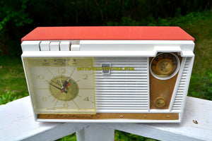 SOLD! - Mar 27, 2019 - Coral Pink 1959 Fleetwood Model 5018 AM Tube Clock Radio - [product_type} - Fleetwood - Retro Radio Farm