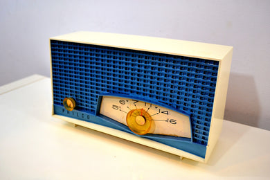 SOLD! - Jan 22, 2020 - Tyrol Blue Metallic Mid Century 1961 Philco Model K821-124 Tube AM Radio Sounds Great Real Looker!