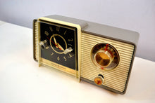 Charger l&#39;image dans la galerie, SOLD! - Sept 25, 2019 - Pewter and Ivory 1959 General Electric Model C-405 Tube AM Clock Radio Excellent Original Condition! - [product_type} - General Electric - Retro Radio Farm