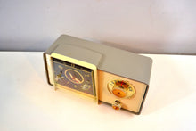 Charger l&#39;image dans la galerie, SOLD! - Sept 25, 2019 - Pewter and Ivory 1959 General Electric Model C-405 Tube AM Clock Radio Excellent Original Condition! - [product_type} - General Electric - Retro Radio Farm
