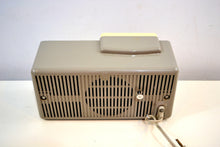 Load image into Gallery viewer, SOLD! - Sept 25, 2019 - Pewter and Ivory 1959 General Electric Model C-405 Tube AM Clock Radio Excellent Original Condition! - [product_type} - General Electric - Retro Radio Farm