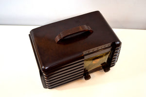 SOLD! - Jan. 19, 2020 - Mahogany Marbled Brown Bakelite 1951 Zenith Model H724Z2 AM Tube Radio Great Player! - [product_type} - Zenith - Retro Radio Farm