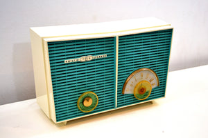 SOLD! - Aug 15, 2019 - Retro Wonder Turquoise And White 1958 Philco H836-124 AM Tube Radio Restored and Rare! - [product_type} - Philco - Retro Radio Farm