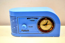画像をギャラリービューアに読み込む, SOLD! - Dec 5, 2019 - Periwinkle Blue Golden Age Art Deco 1948 Plymouth Model 1600 AM Tube Clock Radio Totally Restored! - [product_type} - Plymouth - Retro Radio Farm