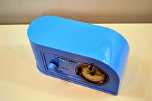 Load image into Gallery viewer, SOLD! - Dec 5, 2019 - Periwinkle Blue Golden Age Art Deco 1948 Plymouth Model 1600 AM Tube Clock Radio Totally Restored! - [product_type} - Plymouth - Retro Radio Farm