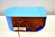 Charger l&#39;image dans la galerie, SOLD! - Dec 5, 2019 - Periwinkle Blue Golden Age Art Deco 1948 Plymouth Model 1600 AM Tube Clock Radio Totally Restored! - [product_type} - Plymouth - Retro Radio Farm