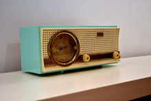 Charger l&#39;image dans la galerie, Chalfonte Blue Retro Jetsons 1960 Truetone D2801 Tube AM Clock Radio Totally Restored! - [product_type} - Truetone - Retro Radio Farm