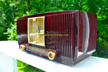 Load image into Gallery viewer, SOLD! - July 24, 2018 - BLUETOOTH MP3 READY - Burgundy Swirl 1955 General Electric Model 546PH AM Clock Radio Works Great! - [product_type} - General Electric - Retro Radio Farm