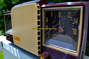 SOLD! - Sept 30, 2018 - Espresso 1955 General Electric Model 920 Tube AM Clock Radio Excellent Plus! - [product_type} - General Electric - Retro Radio Farm