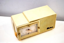Load image into Gallery viewer, SOLD! - Aug 10, 2019 - Palace Ivory and Gold 1959 Bulova Model 100 Tube AM Clock Radio Excellent Condition! - [product_type} - Bulova - Retro Radio Farm