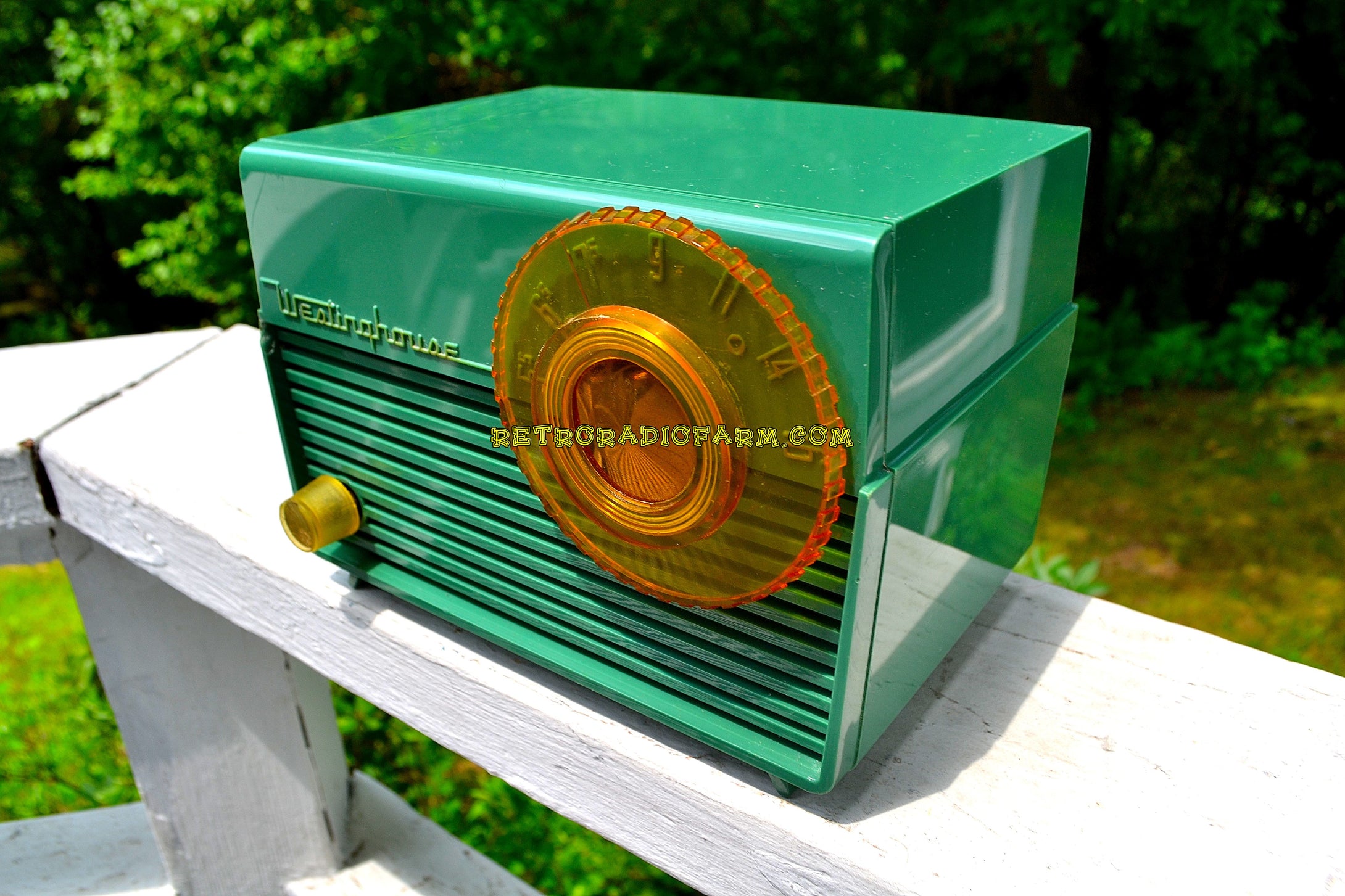 SOLD! - Sept 15, 2018 - Leaf Green 1953 Westinghouse H-380T5 AM Tube Radio Sounds Great! - [product_type} - Westinghouse - Retro Radio Farm