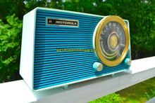 Charger l&#39;image dans la galerie, SOLD! - Aug 3, 2018 - BLUETOOTH MP3 UPGRADE ADDED - POSEIDON BLUE Mid Century Vintage 1963 Motorola Model A18B49 AM Tube Radio Excellent Condition! - [product_type} - Motorola - Retro Radio Farm
