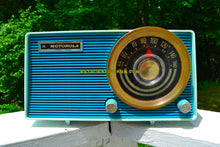 Load image into Gallery viewer, SOLD! - Aug 3, 2018 - BLUETOOTH MP3 UPGRADE ADDED - POSEIDON BLUE Mid Century Vintage 1963 Motorola Model A18B49 AM Tube Radio Excellent Condition! - [product_type} - Motorola - Retro Radio Farm