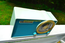Load image into Gallery viewer, SOLD! - Aug 3, 2018 - BLUETOOTH MP3 UPGRADE ADDED - POSEIDON BLUE Mid Century Vintage 1963 Motorola Model A18B49 AM Tube Radio Excellent Condition! - [product_type} - Motorola - Retro Radio Farm