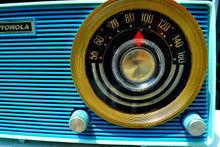 Charger l&#39;image dans la galerie, SOLD! - Aug 3, 2018 - BLUETOOTH MP3 UPGRADE ADDED - POSEIDON BLUE Mid Century Vintage 1963 Motorola Model A18B49 AM Tube Radio Excellent Condition! - [product_type} - Motorola - Retro Radio Farm