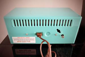 SOLD! - Jan. 14, 2019 - Aqua Blue 1959 Admiral Y3048 Tube AM Radio Clock Alarm Works Great! - [product_type} - Admiral - Retro Radio Farm