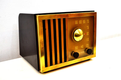 SOLD! - July 21, 2019 - Embassy Gold 1947 RCA Victor Model 75X11 Tube Radio Excellent Condition Works Great!