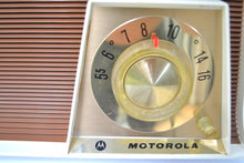 Load image into Gallery viewer, SOLD! - Jan. 11, 2019 - Tan and White Mid Century Retro 1962 Motorola A17W29 Tube AM Radio Cool Model Near Mint! - [product_type} - Motorola - Retro Radio Farm