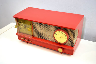 Flame and Burlap 1957 Arvin Model 5572 Tube Radio Looks Amazing Sounds Great!