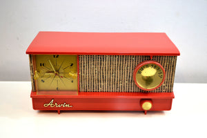 Flame and Burlap 1957 Arvin Model 5572 Tube Radio Looks Amazing Sounds Great! - [product_type} - Arvin - Retro Radio Farm