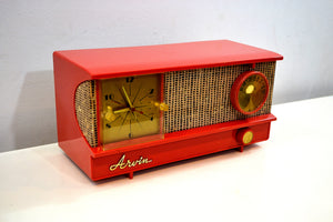 Flame and Burlap 1957 Arvin Model 5572 Tube Radio Looks Amazing Sounds Great! - [product_type} - Arvin - Retro Radio Farm
