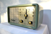 Load image into Gallery viewer, SOLD! - Nov. 26, 2018 - SAGE GREEN With Heather Tweed 1955 Montgomery Wards Airline Model GSE-1607 AM Bakelite Tube Radio Totally Restored! - [product_type} - Airline - Retro Radio Farm