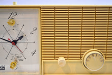 Load image into Gallery viewer, SOLD! - July 22, 2019 - Lemon Cream 1966 Arvin Model 55R97 Tube AM Clock Radio Retro Space Age! - [product_type} - Arvin - Retro Radio Farm