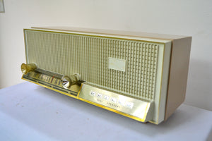 Sandalwood Beige 1964 Philco Model N-876ABE-124 Dual Speaker AM Tube Radio Sounds Lovely!
