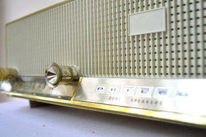 Sandalwood Beige 1964 Philco Model N-876ABE-124 Dual Speaker AM Tube Radio Sounds Lovely! - [product_type} - Philco - Retro Radio Farm