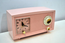 Load image into Gallery viewer, SOLD! - Dec. 17, 2019 - Petal Pink Vintage 1959 General Electric Model C-400A Tube Radio With Rare Pink Clock Face! - [product_type} - General Electric - Retro Radio Farm